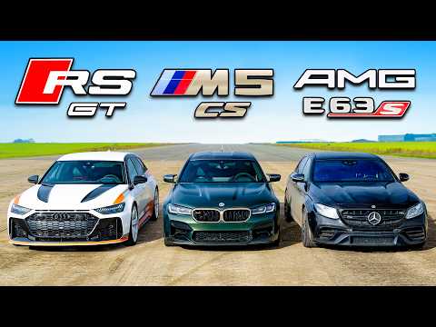 BMW M5cs vs 아우디 RS6 GT vs AMG E63s - 드래그 레이스!