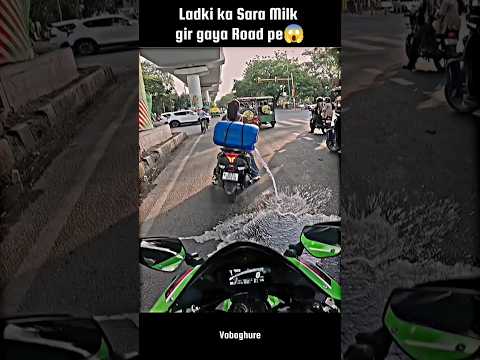 Ladki ka sara milk road pe gir gaya😱#kawasaki #kawasakininja #zx10r #z900 #rider #shortvideo