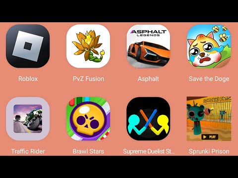 Sprunki Prison,Roblox,PvZ Fusion,Asphalt 9,Save The Doge,Brawl Stars,Supreme Duelist,Traffic Rider