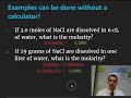 Molarity and Dilution Concepts