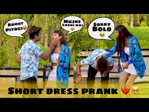 Shorts dress 👗 (शोर्ट ड्रेस प्रैंक )🥺prank on Ritik [ aj to hogai ladai ] 😭Prank gone wrong