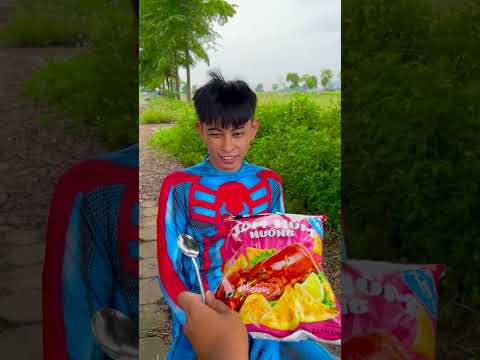 Challenged to choose between food and snacks, what will he choose?#shorts