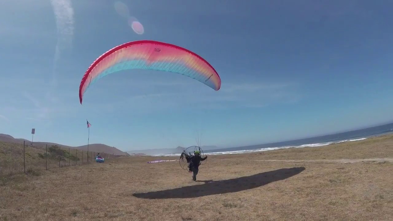 Ozone Freeride paraglider with a Parajet Maverick motor