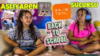 ASLI YAREN VE SUCUKSU BACK TO SCHOOL OKULA DÖNÜŞ TEMU ALIŞVERİŞİ 