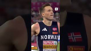 🤯 Karsten Warholm s'offre UN RECORD en finale du 400 mètres haies ! #europeanathletics #shorts