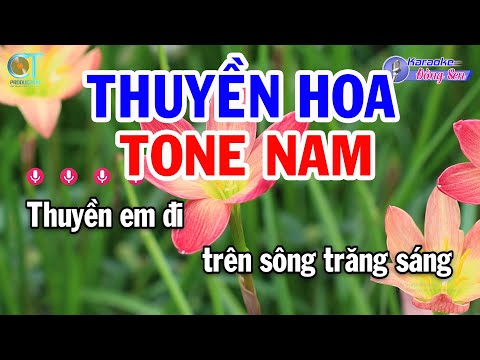 Karaoke Thuyền Hoa Tone Nam ( Em ) Nhạc Sống Phối Mới || Karaoke Đồng Sen