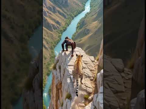 timely rescue of the eagle with sudden air🦍🦅 #animals #lion #shorts