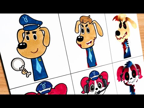 Dibujo My Sprunki OC:  [ Sheriff Labrador Vs Sheriff Papillon ] Fase 1 a Fase 3 | CunsArt