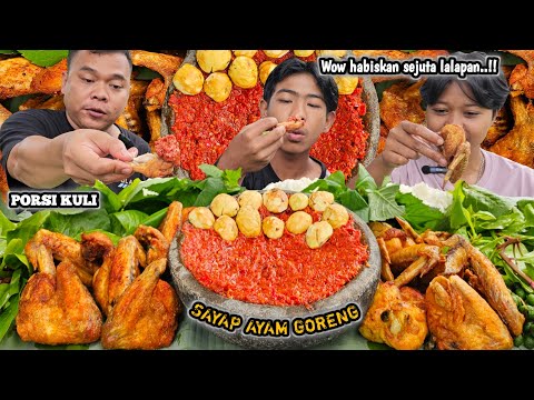 Bikin ngiler ! Mukbang sayap ayam goreng + sambal terasi enak + jengkol + maman racing, NGALIMED