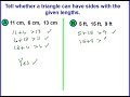 Determining Triangle Formation from Side Lengths
