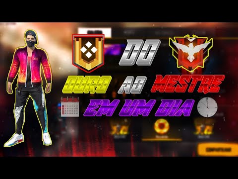 DO OURO AO MESTRE EM 1 DIA (SEM CARTÃO) JOGANDO SOLO - FREE FIRE MOBILE
