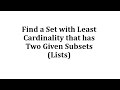 Understanding Subsets and Cardinality