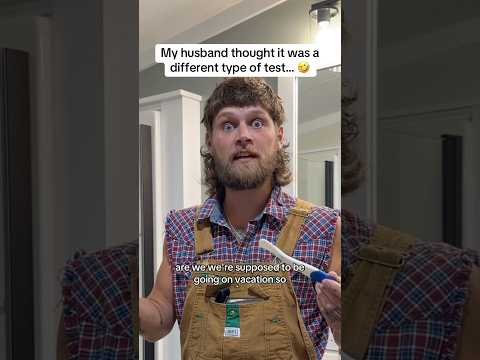 HIS REACTION AT THE END 🤣💀 #pregnant #couple #pregnancy #pregnancytiktok #pregnancytest #funny