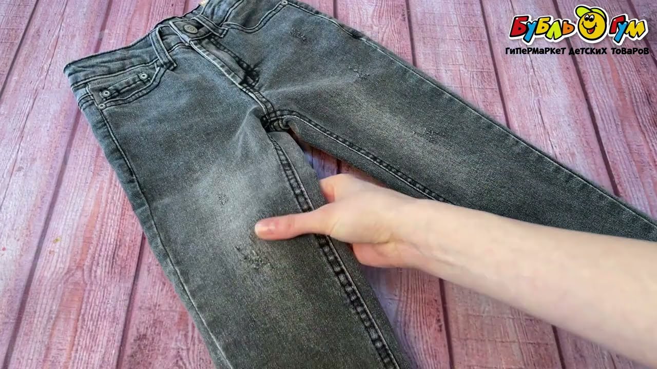 Брюки Lanson Kids джинсовые серые - видео