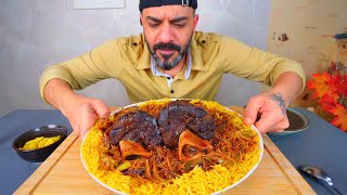 كبسة ايل بري مطبوح بالتوت الأسود Venison Hammers Slow Cooked in Blackberry Sauce Mukbang