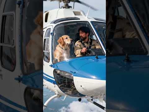 Golden Retriever Saves the Pilot on the Helicopter 🐶#dog #animals #rescue