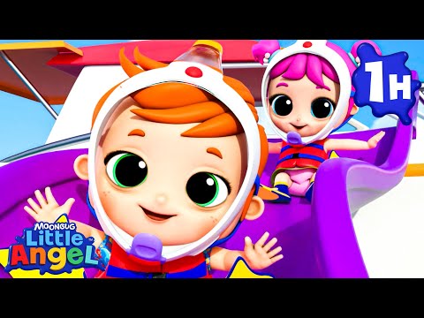 Ocean Song - Water Slide Singalong! | Little Angel | Melody Time: Moonbug Kids Songs