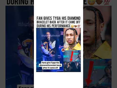 #Tyga was performing with #50Cent and his diamond bracelet came off but the fan gave it back 💯🤝🏾