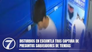 Disturbios en Escuintla tras captura de presuntos saqueadores de tiendas