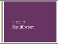 AP Chemistry Equilibrium Concepts