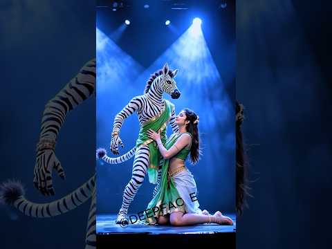 A woman dances with a Zebra on AGT #agt #magic #talent #shorts #dance #performance #deepface