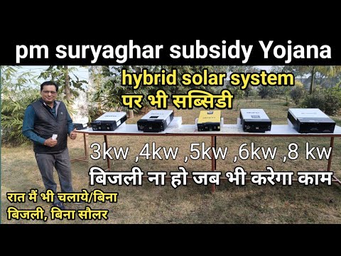 सौलर सब्सिडी अब हाइब्रिड /बैटरी वाले सिस्टम पर  भी मिलेगी,3kw,4kw,5kw,6kw,8kw कोई भी लगाये- 2025