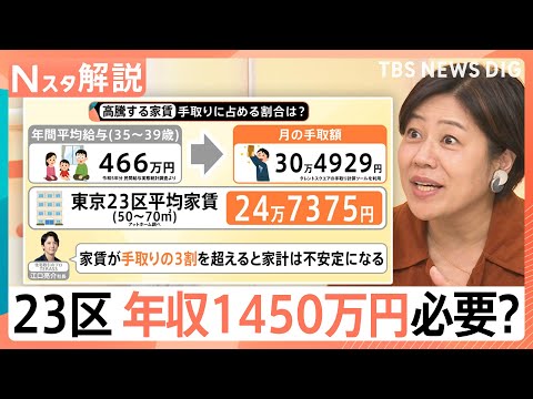 東京23区 ファミリー向きマンション平均家賃24万7千円 過去最高を更新、シングル向きでも10万3千円【Nスタ解説】｜TBS NEWS DIG