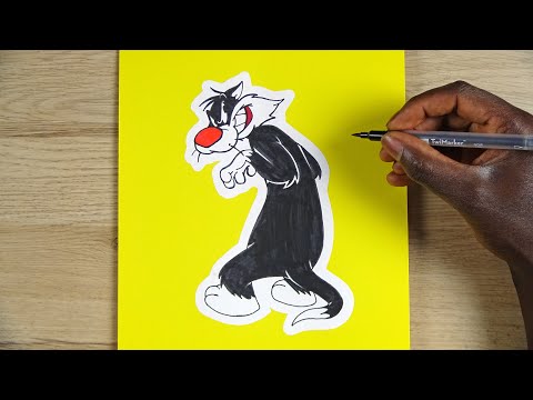 How To Draw SYLVESTER | Looney Tunes | Step By Step Tutorial | DeMoose Art