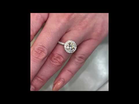 2.4 ct Round Diamond Halo with Three- Row Band
