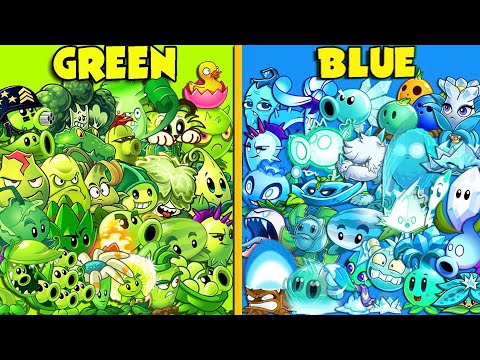 All Plants GREEN vs BLUE Battlez - Who Will Win? - Pvz 2 Team Plant vs Team Plant