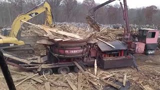 Dangerous Fastest Biggest Stump Removal Excavator in Action, Extreme Powerful Tree Shredder Machines