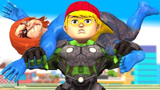 Strong Nick transform Giant Nickhulk vs Giant Chucky rescue Miss T - Scary Teacher 3d Funny