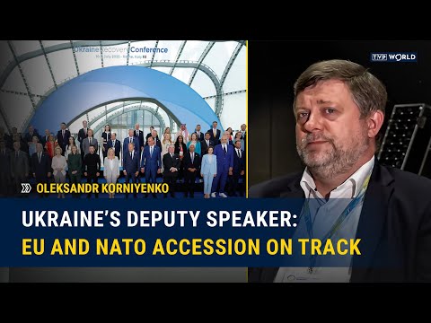 YouTube video thumbnail: Ukraine’s Deputy Speaker: EU and Nato Accession "Absolutely on Track"