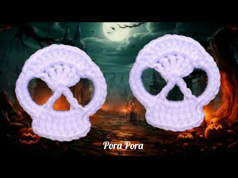 Crochet Skull Applique I Crochet Halloween Decorations