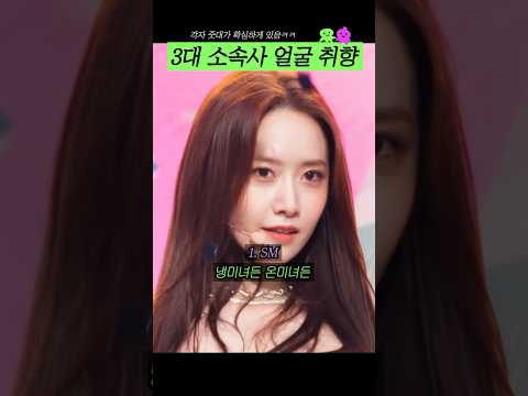 3대 소속사 얼굴 취향