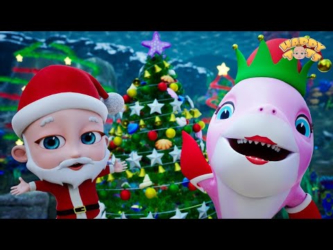 🎅 Baby Shark Christmas Song 🎄| Merry Christmas 2024 | Christmas Fun with Happy Tots Rhymes