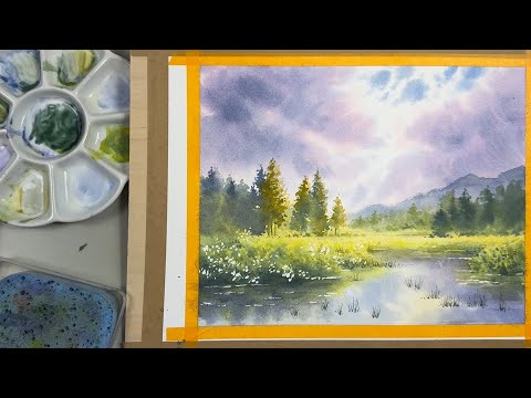 Watercolor Landscape: Painting Light Through Clouds