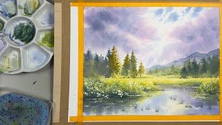 Watercolor Landscape: Painting Light Through Clouds