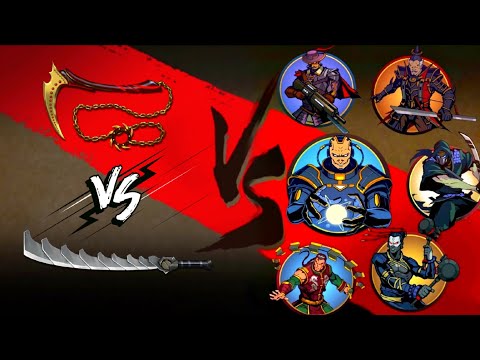 Shadow Fight 2 Kusarigama vs Composite Sword vs Titan and Bodyguards