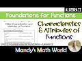Characteristics and Attributes of Functions