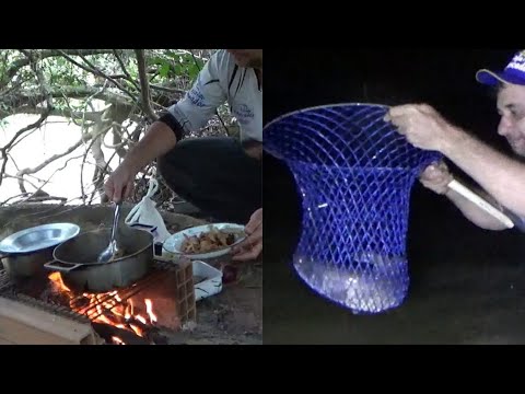 Acampamento na barranca do rio, fiquei apavorado com o tamanho do peixe