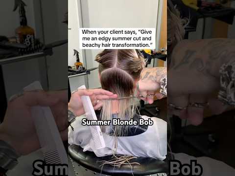 BLONDE BOB FOR SUMMER #balayage #blonde #bobhaircut #shorts