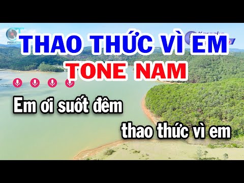 Karaoke Thao Thức Vì Em Tone Nam ( G ) Nhạc Sống Beat Mới | Đồng Sen