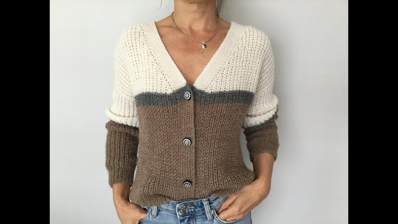 Кардиган из пряжи drops alpaca. Ложная английская( полупатентная) резинка