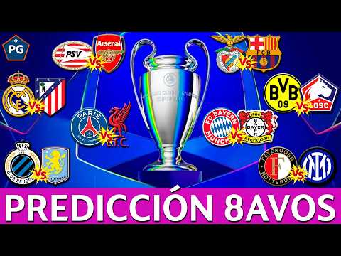 CHAMPIONS LEAGUE 2024/2025🔥8VOS de FINAL👉PREDICCIÓN, PORCENTAJES y ANÁLISIS