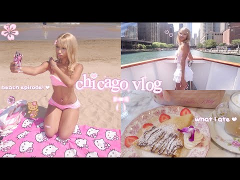 chicago vlog! ♡ beach, chinatown sanrio shopping, trying cute desserts