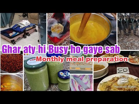 Ghar aty hi sb busy ho gaye , Winter routine and monthly meal preparation Pakistani mom in Oman 🇴🇲