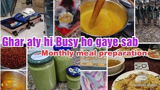 Ghar aty hi sb busy ho gaye , Winter routine and monthly meal preparation Pakistani mom in Oman 🇴🇲