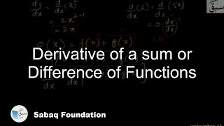Derivative of a sum or Difference of Functions