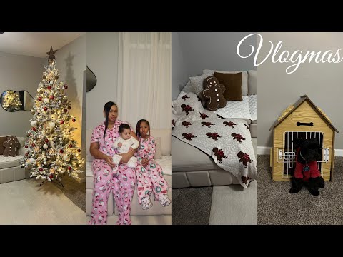 VLOGMAS | Gingerbread Christmas Decor + Tiny’s 3rd Pawty + Cooking & Holiday Mocktail & More